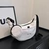 Casual Simple Canvas Grande Capacidade Bag Feminino 2024 Primavera e Verão Novo Dumpling Bag Moda Estilo Estrangeiro Commuter Crossbody Bag