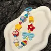Estilo Ins Encantador Flor Roja Manzana Con Cuentas Cadena para Teléfono Bolso Colgante Llave Funda de Teléfono Correa para Niñas