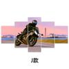 Pintura Decorativa para Motociclista Transfronteiriço Clube Bar Sala de Estar Parede de Fundo de Sofá Pintura em Tela de Cinco Peças Arte de Parede Dropshipping