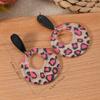 Pendientes acrílicos con estampado de leopardo europeo y americano de otoño e invierno, estilo Hong Kong, con cara blanca Maillard, pequeños pendientes de alta gama para mujer.