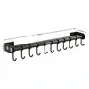 Estante de Almacenamiento para Cocina, Ganchos para Cocina, Barra con Ganchos Móviles, Barra Colgante sin Taladro, Soporte para Espátulas y Cucharas, Almacenamiento Montado en Pared