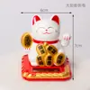 Gato da sorte de energia solar acenando a mão automaticamente decoração de bolo de inauguração feliz ornamentos de carro
