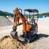 Exportado a Europa, miniexcavadora para trituración de ingeniería, excavadora para invernaderos agrícolas y huertos, excavadora con martillo hidráulico opcional