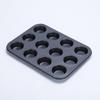 Forma para 12 cupcakes contínuos antiaderente Revestida com Teflon forma redonda para bolo forma para ovos tarteira fundo plano mafen Cup