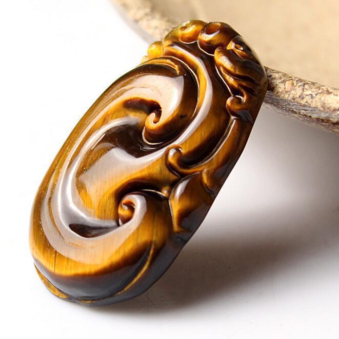 智贝详情图_15厂家金黄色虎眼石如意钱袋子吊坠男女款玉石知足