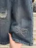 Novos Jeans Rasgados em Formato de Coração Estilo Coreano de Outono para Meninas, Calças Estilosas para Bebês Meninas, Roupa Infantil da Moda