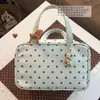 Bolsa de Maquiagem de Bolinhas, Necessaire com Divisórias de Três Camadas, Bolsa de Armazenamento Portátil de Grande Capacidade, Bolsa de Banho Impermeável, Pode Ser Pendurada em uma Mala