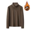 Terno de suéter de lã de grão austríaco com peito meio aberto, suéter acolchoado forrado de lã masculino, calças casuais de duas peças, novo outono e inverno 2024
