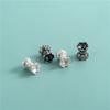 S925 Prata Esterlina Lótus Dupla Face Tori Spacer Bead Acessórios DIY Contas Cristal Pérola Pulseira Colar Solto Conta Jóias
