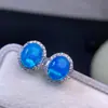 Pendientes Populares de Ópalo Brillante, Cristales Limpios, Buen Fuego, Piedra Principal 8X10 mm, Plata S925 Ajuste de Precisión