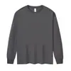 Camiseta de manga larga de algodón puro de peso pesado de 230 g para hombre, nuevo estilo de otoño, corte holgado, cuello redondo, prenda interior para hombre