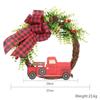 Guirlanda de Natal Artificial Anel de Vime Pendente Decoração de Natal Laço de Carro Vermelho Anel de Vime Decoração para Pendurar na Porta
