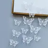 Decoración de mariposa de papel con simulación tridimensional 3D, accesorios de joyería de mariposa hueca tridimensional con textura metálica, pegatinas de pared para el hogar al por mayor