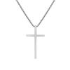 Colgante de cruz con agujero cuadrado brillante simple de acero de titanio nuevo europeo y americano para hombre, collar informal INS