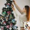 Set de 13 Piezas de Plano 2D Transfronterizo Decoración de Bola de Cristal de Madera Navideña Bola de Nieve Regalo Colgante de Decoración para Ventana del Hogar