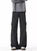 Calça Cargo Color Blocking Masculina para Uso Externo, Calça Casual com Design de Marca Tendência para Outono, Calça Softshell Funcional Versátil da High Street