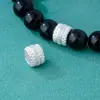 Plata Esterlina S925 Lujo Accesible Zircón Perforado Cuentas de Barril Cuentas Espaciadoras Cuentas Sueltas DIY Jade Perla Pulsera Pulsera Accesorios con Cuentas