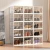 Caixa de Sapato Respirável de Plástico Transparente, Caixa de Armazenamento de Sapatos Dobrável Multicamadas, Empilhável para Armazenamento de Exportação
