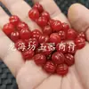Contas de Abóbora Vermelho Sangue de Galinha, Contas Soltas de Jade, Pedra de Quartzo Vermelho, Contas Redondas de Melão da Sorte, Pulseira, Colar, Acessórios de Joias, Contas