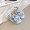 Sandalias de Princesa Elsa para Niñas Verano 2026 Nuevos Zapatos de Dibujos Animados para Niños Zapatos de Playa de Cristal para Niñas Pequeñas