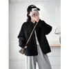 Sudadera Chaqueta de Uniforme de Béisbol para Mujer, Nuevo Estilo Primavera y Otoño, Corte Holgado, Talla Grande, Ropa Exterior Casual Dopamina