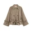 Otoño 2026 Nuevo Transfronterizo Europeo y Americano Ropa de Mujer Moda Callejera Casual Gabardina a Cuadros Chaqueta w107 8941