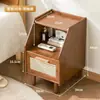 Mesita de Noche Simple Madera Maciza Pequeño Gabinete Almacenamiento Lujo Ligero Dormitorio Mesita de Noche Simple Estilo Nórdico Europeo Moderno Mini