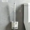 Cepillo para Inodoro Montado en la Pared Limpieza de Esquinas Inodoro Baño Limpieza del Hogar Cepillo de Mango Largo con Bandeja de Goteo Juego