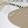 Pendientes Geométricos Originales de Estilo Casual para Mujer, Diseño de Lujo Accesible, Chapado Ecológico Aguja de Plata S925 Tienda Accesorios de Compra al por Mayor