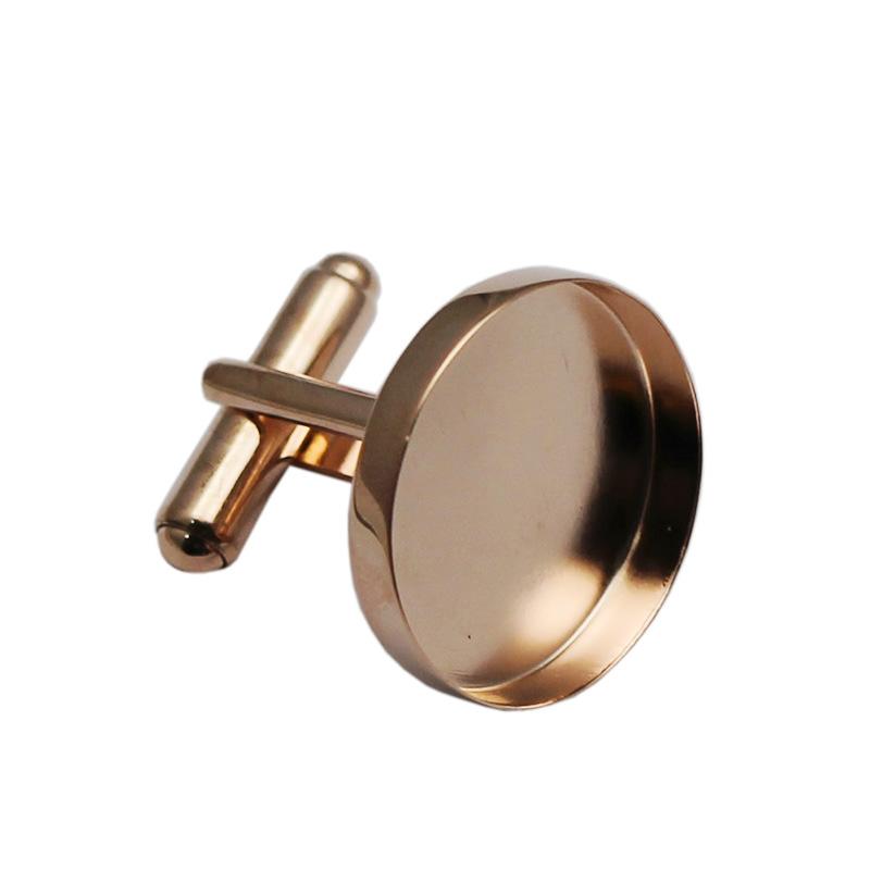 雅缤 高档纯银袖扣托 入20mm袖口钮托 男士 diy活动脚袖扣YB33624