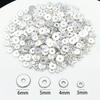 Oro Blanco Bañado en Oro Real de 18K Color Plateado Duradero Fino Plano Cuentas de Ábaco Cuentas Espaciadoras Colgante Colgante Accesorios para Joyería DIY