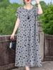 Novo Vestido de Algodão e Seda 2026 para Mulheres, Roupa de Verão Plus Size para Mães de Meia-Idade e Idosas, Vestido Elegante e de Alta Qualidade com Manga Curta