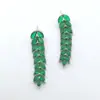 Brincos de agulha de prata 925 luxo leve Folha Verde microincrustados moda europeia e americana novo temperamento personalizado brincos longos atacado