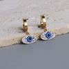 Pendientes de ojo de diablo de Amazon Explosions, pendientes retro de circonita dorada, pendientes de ojo azul, pendientes transfronterizos europeos y americanos.
