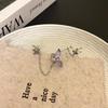 Dulce Collar de Mariposa de Cristal Púrpura Fresco para Mujer Gargantilla Diseño Nicho Lujo Ligero Aretes Avanzados Arete Clip Accesorios de Collar