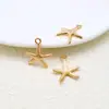 Venda Quente Transfronteiriça Série Oceano Dourado Kc Pingentes de Estrela do Mar e Concha Materiais para Pulseira Colar Brinco DIY Atacado