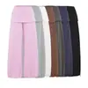 Pantalones de Chándal "Canguro" con Puños Ajustables, Pierna Ancha, Dobladillo Amplio, Estilo Americano, Cintura Alta, Holgados, Color Sólido, Pantalones Largos Casuales para Mujer