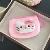 Linda Cartera para Monedas de Sanrio Gato Kt Bolsa de Cosméticos de Peluche de Dibujos Animados Portatarjetas Colgante Mochila Escolar para Estudiantes Llavero para Mejor Amiga