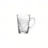 Taza de Cerveza de Vidrio con Asa al por Mayor en Stock, Taza Pequeña Comercial para Cerveza de Barril, Taza con Asa, Taza de Té, Taza para Bebidas con Impresión de Logo