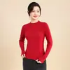 Camiseta Base de Punto de Manga Larga para Mujer, Ajustada, Cuello Medio Alto, Adelgazante, Básica para Primavera y Otoño