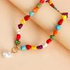 Collar con colgante de perla turquesa de color natural irregular, joyería transfronteriza europea y americana, collar tejido a mano para mujer