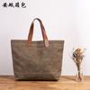 Nova bolsa retrô de lona encerada, bolsa de ombro de lona, bolsa tote artística para viagem em estoque, atacado