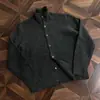 Suéter Cardigan Chaqueta de Punto para Hombre Cuello Medio Alto Estilo Retro Minimalista Old Money Otoño/Invierno Venta al por Mayor de Fábrica Transfronteriza