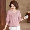 Camiseta básica de manga larga para otoño temprano para madres, camiseta de manga larga 2026, elegante camiseta básica de manga larga para mujeres de mediana edad de primavera y otoño