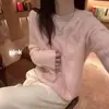 Suéter tejido de punto redondo trenzado 100% lana, moderno y versátil, top casual grueso de ajuste holgado para mujer