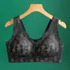 Roupa íntima de alta qualidade com botões frontais para mulheres de meia-idade e idosas, Sutiã confortável e respirável, Sutiã esportivo com bojo push-up anti-flacidez