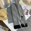 Abrigo Corto de Lana Gris de Doble Cara para Mujer, Nuevo Estilo Otoño e Invierno 2025, Diseño de Alta Gama, Top Super Lindo para Mujeres Petite