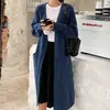 Cárdigan Suéter Estilo Perezoso para Mujer Primavera y Otoño 2026 Nueva Versión Coreana Suelto de Punto de Longitud Media Ropa de Abrigo Engrosada