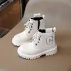 Botas Martin para Niñas Primavera y Otoño Botas Individuales 2025 Nuevo Negro Estilo Británico Botines Zapatos de Bebé Botas de Moda para Niños