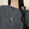 Collar Largo Desplegable Minimalista Coreano de Croissant y Donut para Mujer, Cadena de Suéter de Lujo Ligero de Nicho de Gama Alta